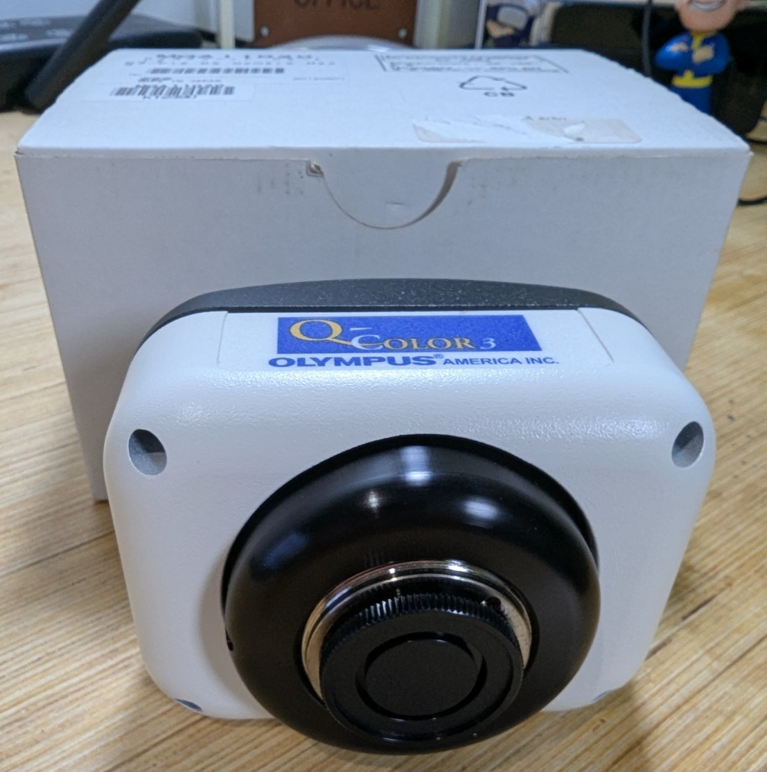 Olympus Q-Color 3 Microscope Camera QCOLOR3 Tested Working w/ Box