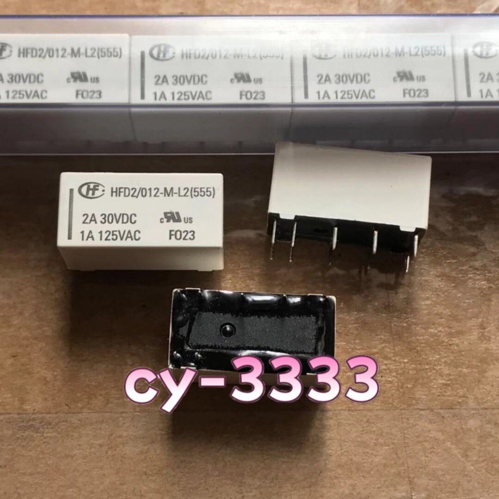 10Pcs NEW HFD2/012-M-L2 HFD2/012-M-L2 12V Coil Bistable Latching Relay DPDT 2A 3