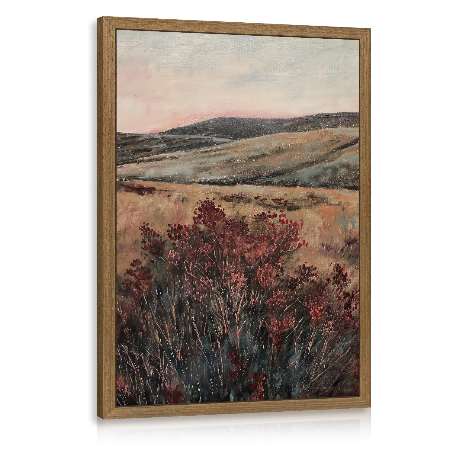 Clicyre Moody Mountain Wildflower Landscape 16"L x 12"W, MountainRedFlower