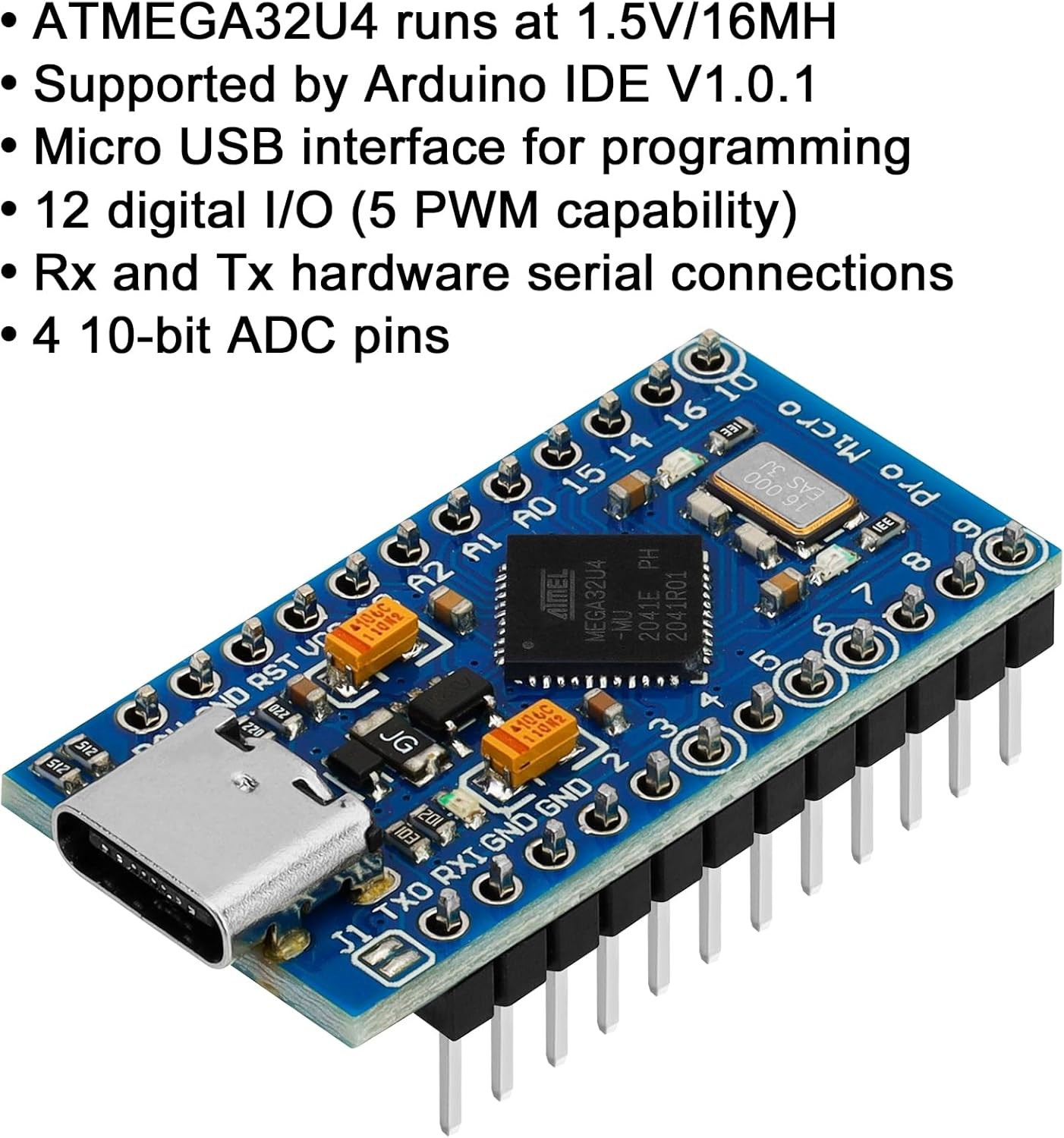 Pro Micro ATmega32U4 5V 16MHz USB Development Board Micro IDE with Pin Header