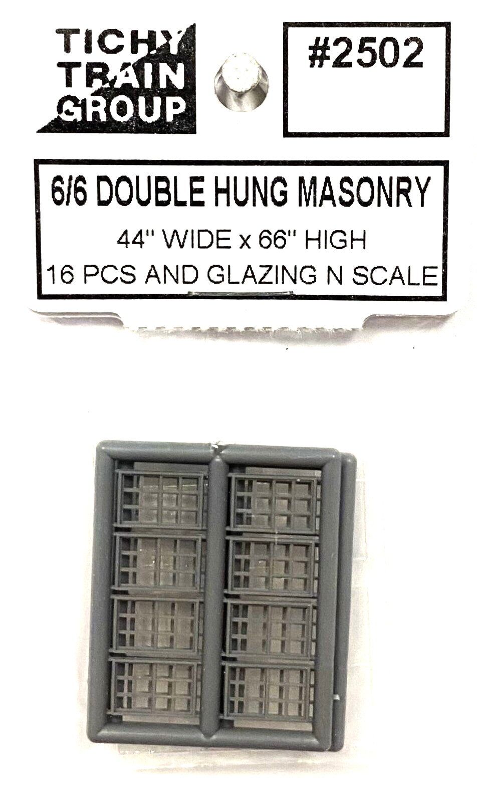N Scale Tichy Train Group 2502 Double Hung 6/6 Masonry 44" x 66" Window (12) pcs