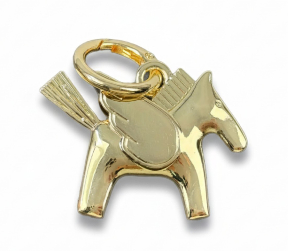 Gold Horse Bag Charm, Luxe Keyring Pegasus Handbag Charm, Year of the Horse