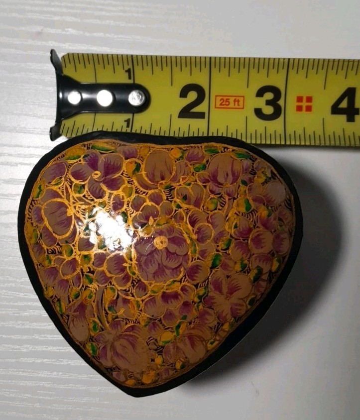 Paper Mache Heart Trinket Box