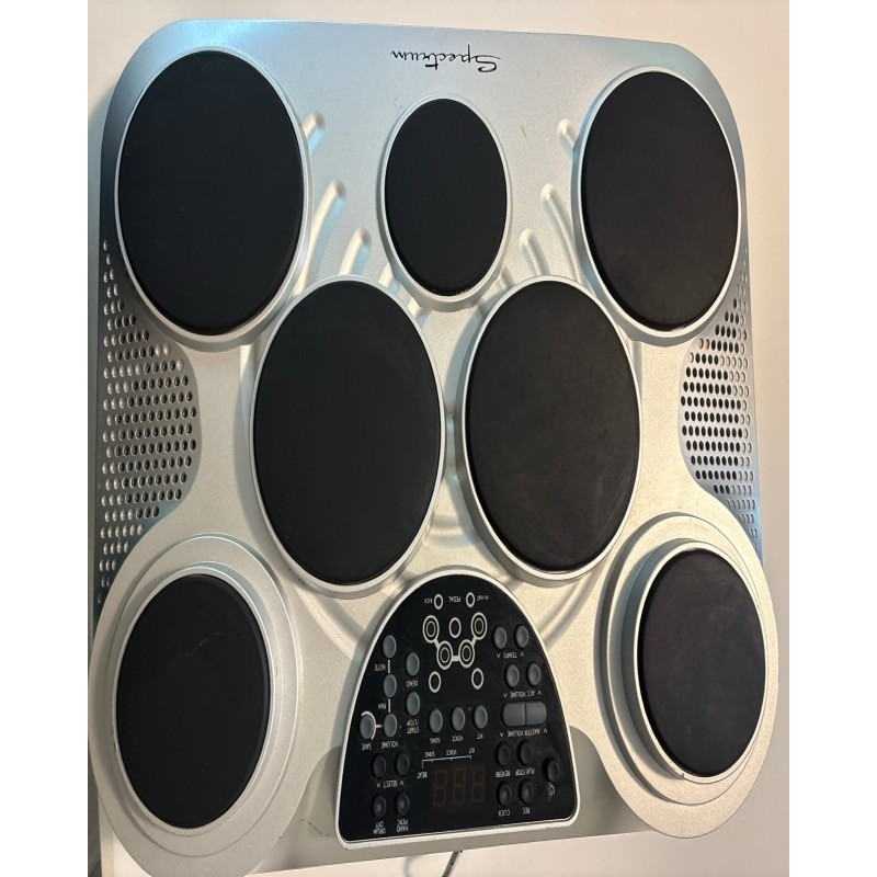 Spectrum AIL-602 Digital Drum Pad Tabletop Electronic Drum Kit Silver DD315