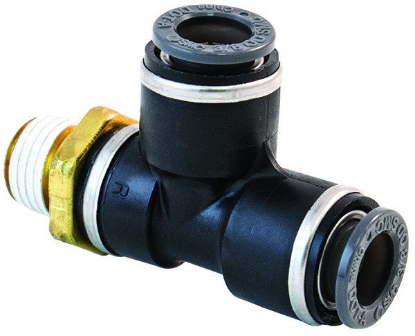 1/4"T x 1/4"MP Male Run Tee Composite D.O.T. Push Lock Air Brake Fitting