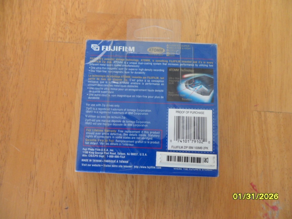 FUJIFILM ZIP 100 IBM Formatted 100 MB ZIP Disk NEW ORIGINAL (2 PACK)