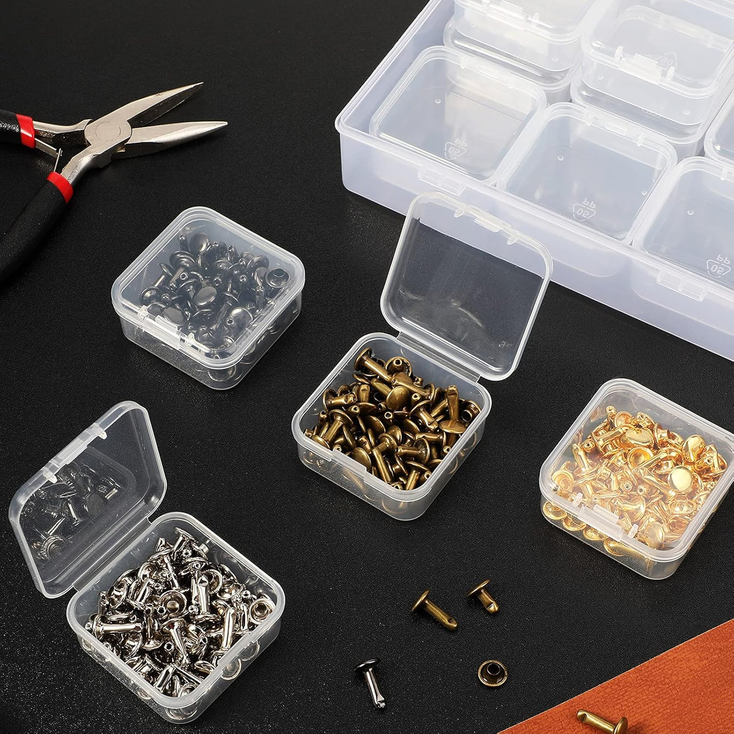 13 Pieces Small Bead Organizers Plastic Bead Storage Containers with Lids Mini C