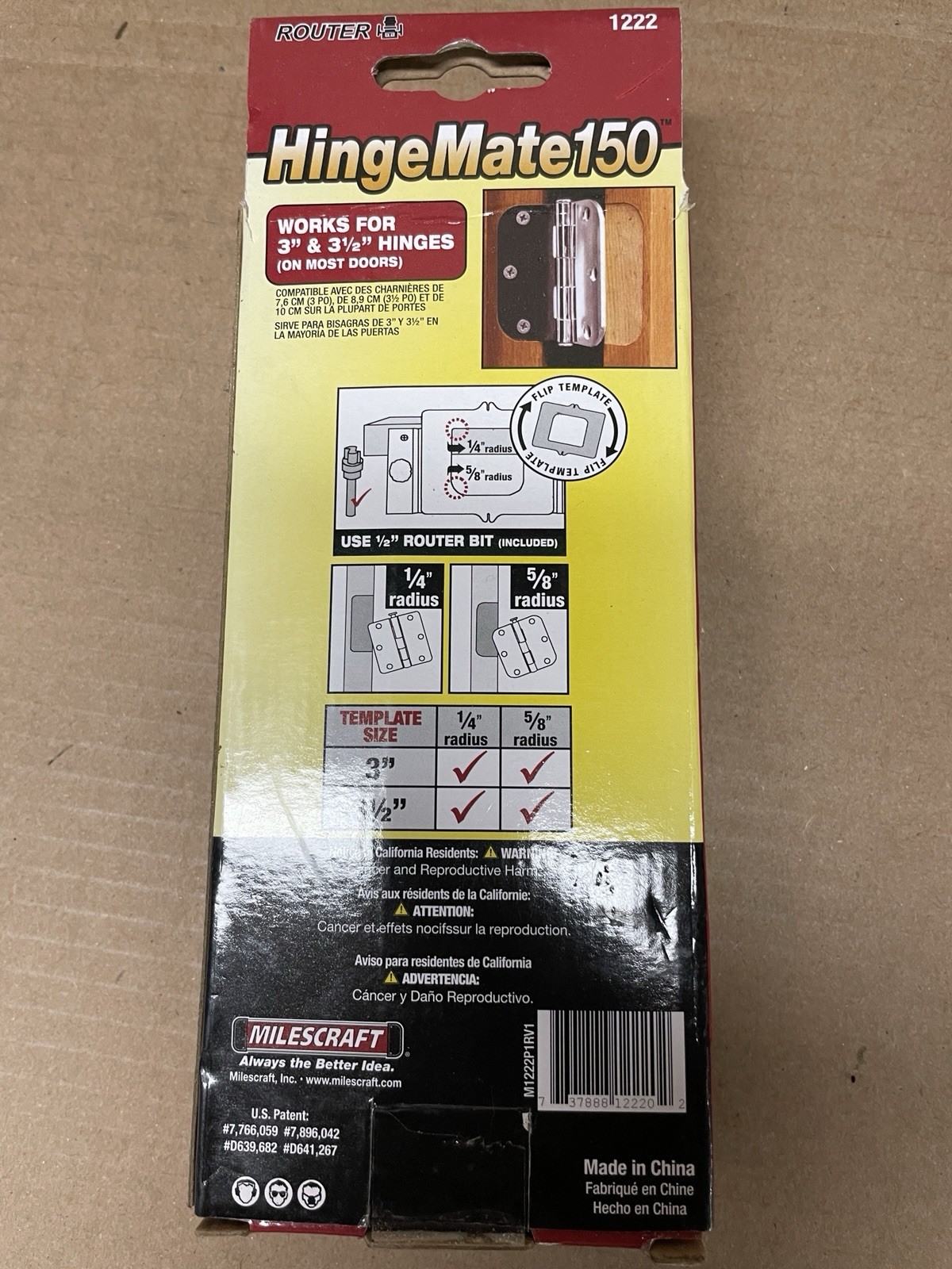 Hinge Mate 150 – Door Hinge Installation Kit/Mortiser Template (for 3" & 3-1/2"