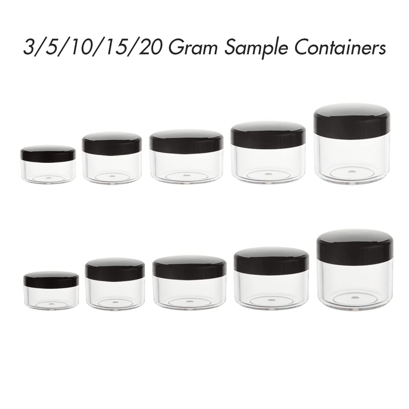 ZEJIA 10pcs Small Travel Containers, Black Sample Jars with 10pcs,