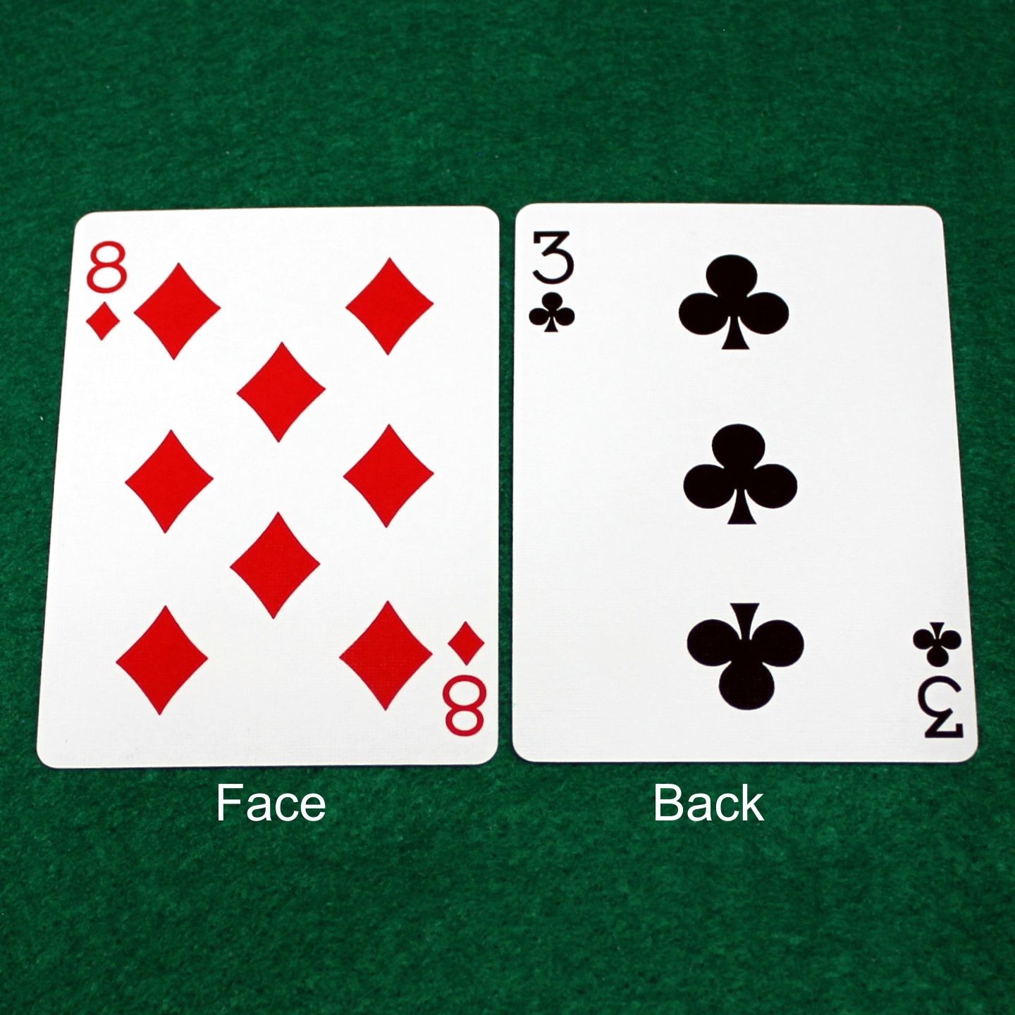 8 of Diamonds / 3 of Clubs - Double Face, Bicycle Printed Gaff Card