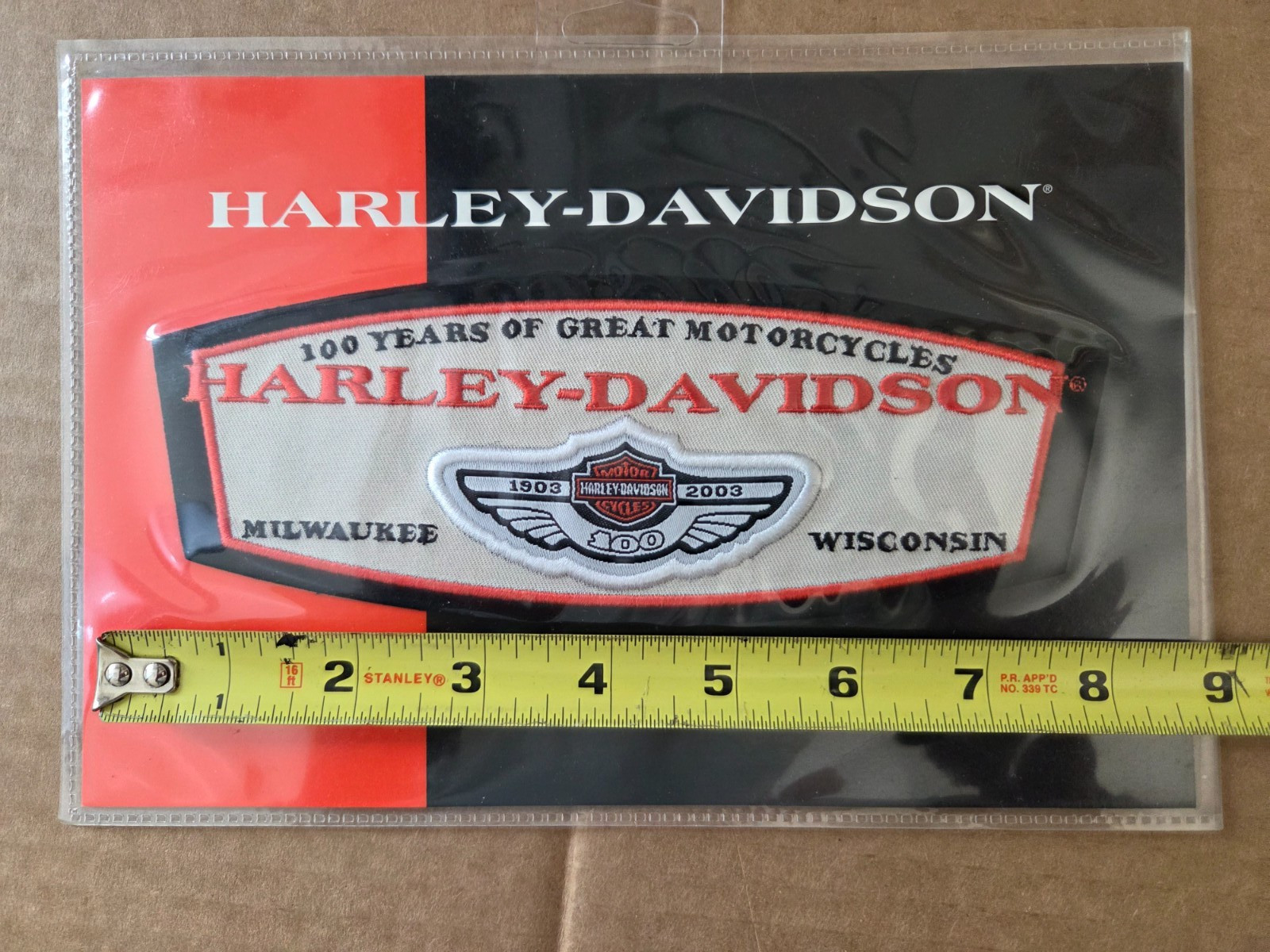 Harley Davidson 100th Anniversary Patch 8" wide 97981-03V