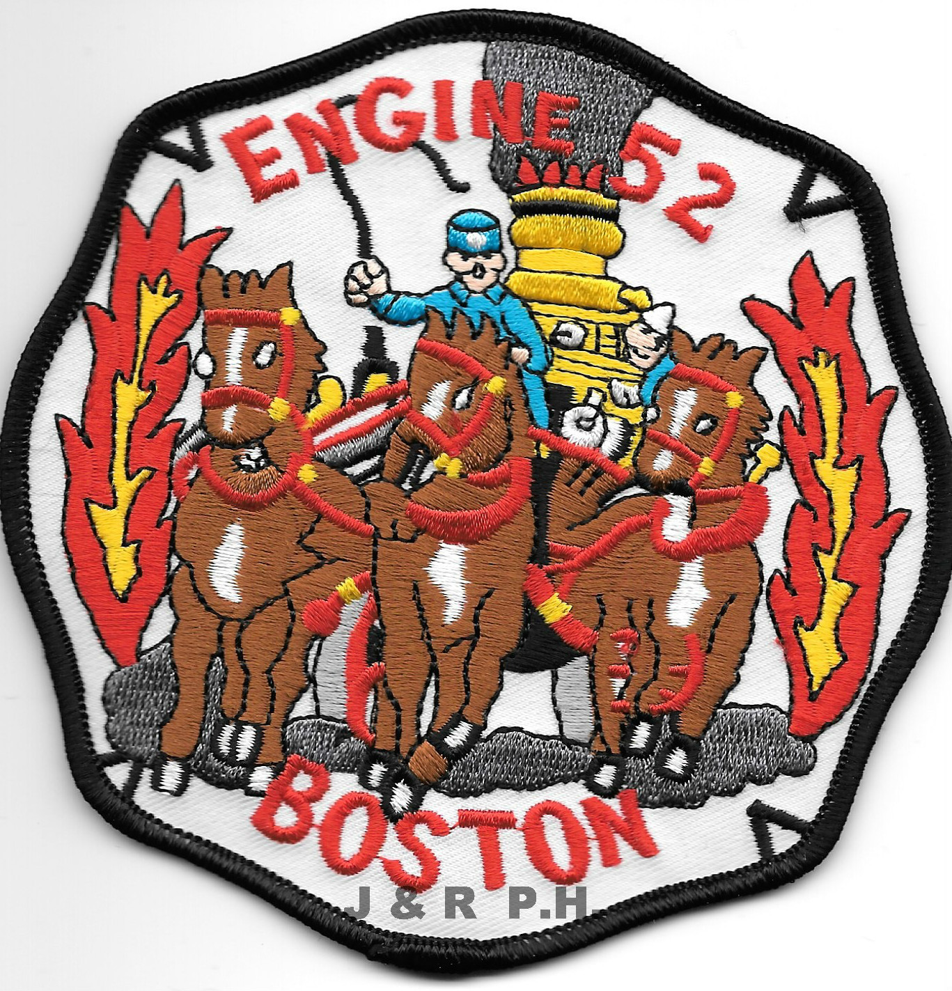 Boston  Engine-52, MA  "Steam Engine"  (4.5" x 4.5" size) fire patch
