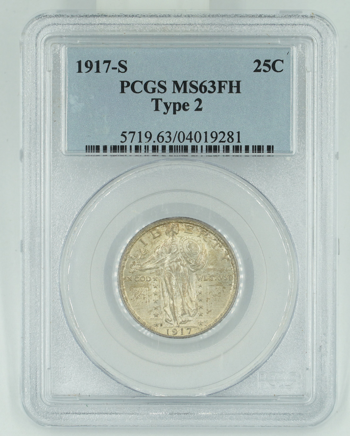 1917-S PCGS MS63FH Standing Liberty Quarter Type 2