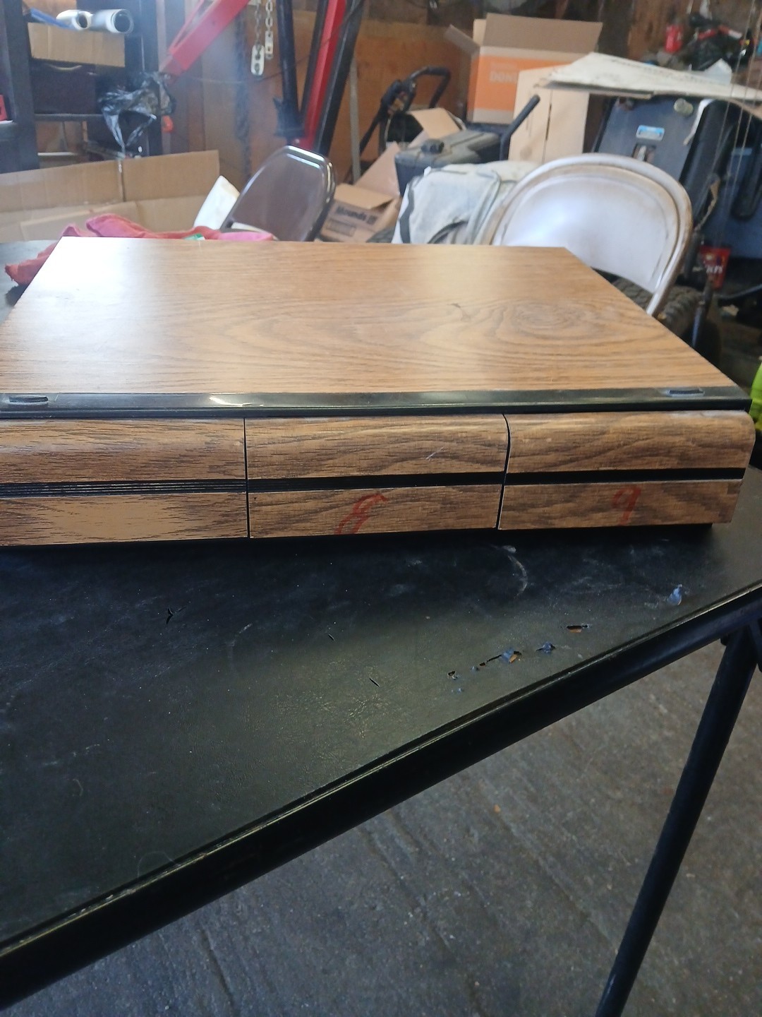 Vintage Stacking Cassette Storage with Woodgrain Look  Holds 48