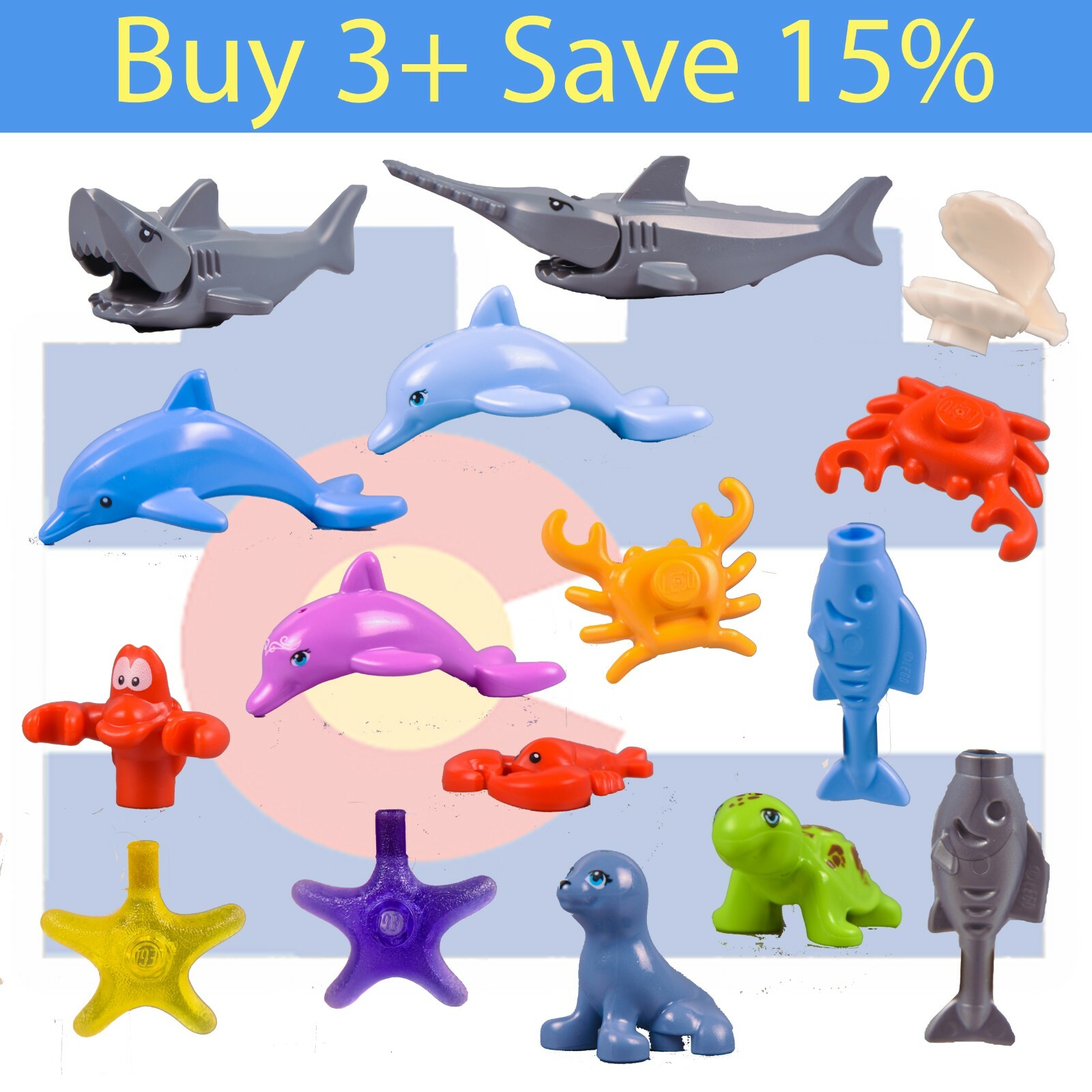 *NEW* Lego SEA ANIMAL PICK Parts Bulk Ocean Dolphin Shark Fish Crab City Boat