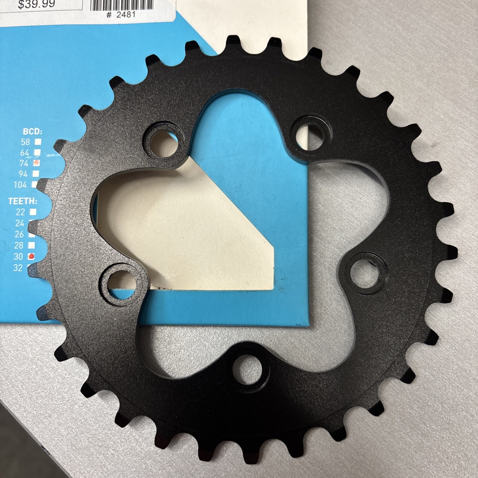 Dimension Chainring 30 Tooth 74 BCD NOS 30T Alloy Black Singlespeed