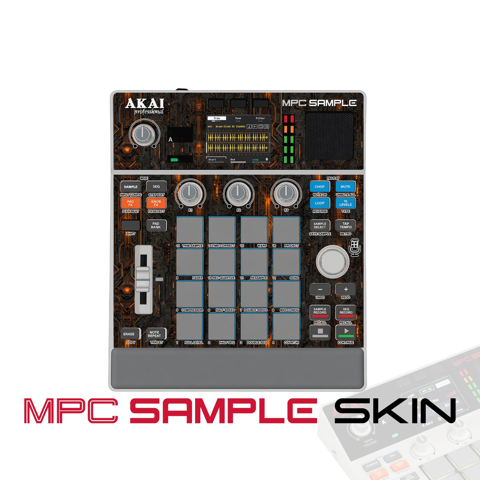 Akai MPC Sample Skin / Dark Ember
