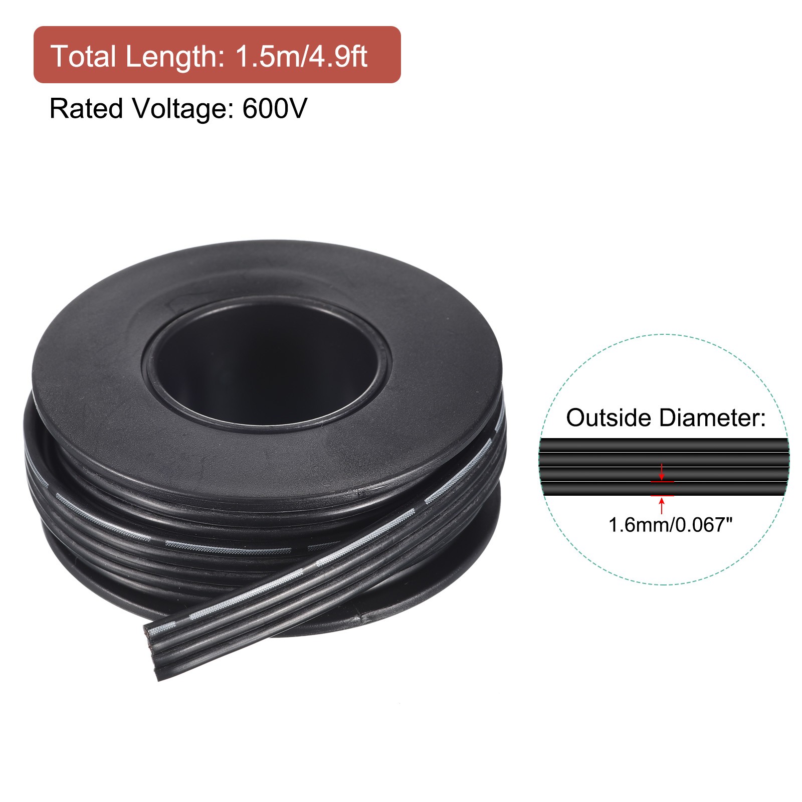 22AWG Silicone Ribbon Cable 4Pin Cable Flexible Silicone Wire 1.5m/4.9ft
