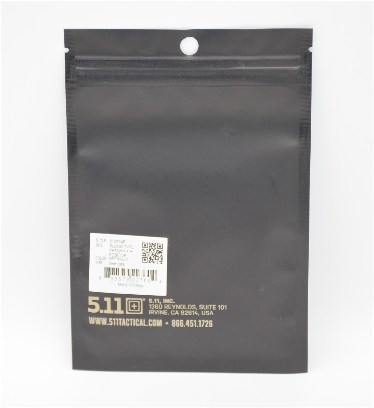 5.11 TACTICAL A POSITIVE A+BLOOD TYPE KIT LOGO PATCH HOOK/LOOP BACKING (5 PACK)