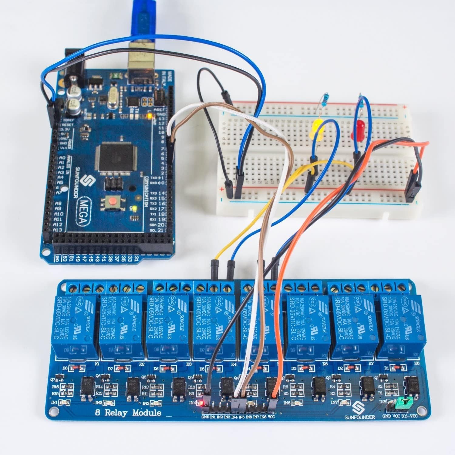 High-Current 8-Channel Relay Shield - Perfect for Arduino, Raspberry Pi Projects