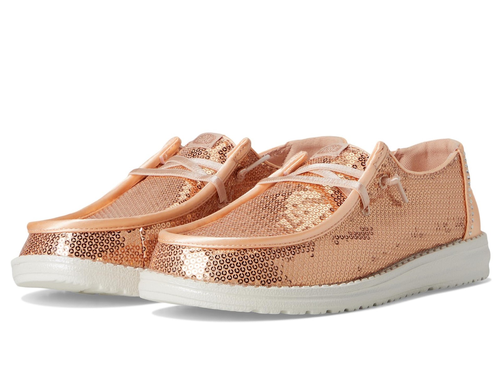 HEYDUDE Womens Wendy Disco Sequin Blush 11 Medium