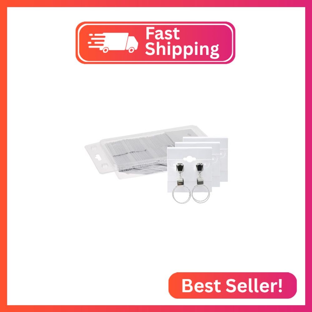 MOOCA Plain 2 x 2 in White Hanging Earring Cards, Velvet Plastic Display Earring