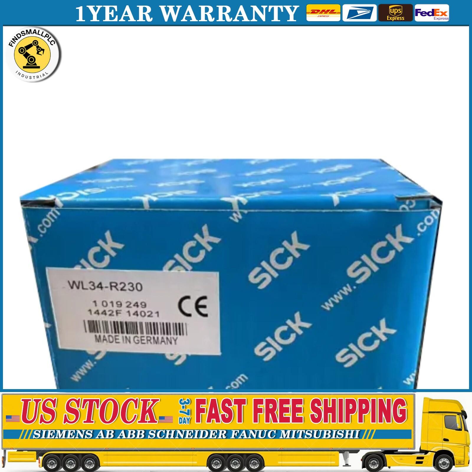 New SICK WL34R230 WL34-R230 1019249 Photoelectric Sensor Switch Replace