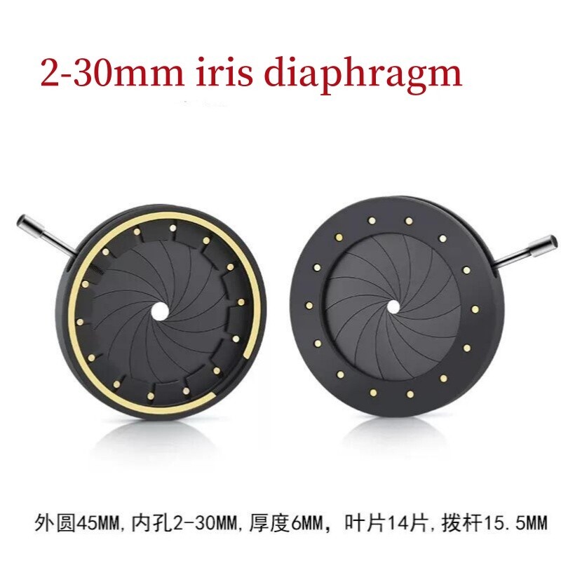 Adjustable Optical Mechanical Iris 2-30mm Aperture Diaphragm Condensor Camera