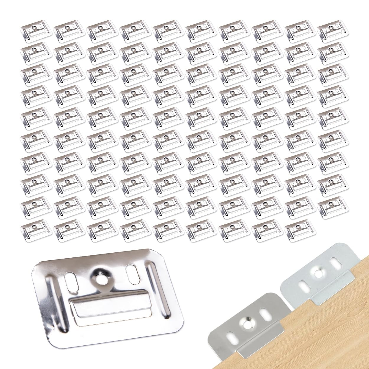 100 PCS Stainless Steel Wall Panel Clamps RustResistant Z Clips Buckle