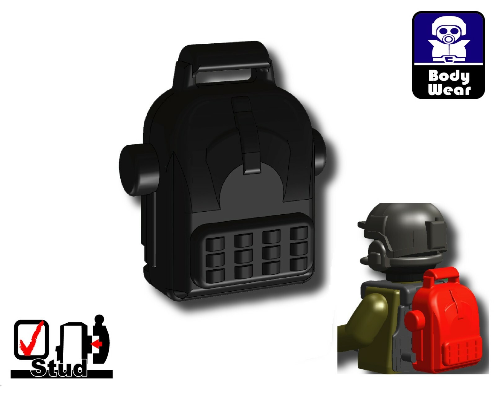 Backpack BP17 Army Tactical Equipment compatible with toy brick minifigures