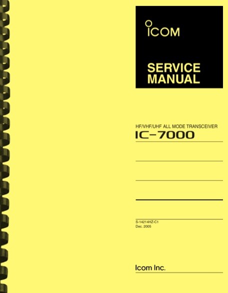 Icom IC-7000 IC7000 HF/VHF/UHF Transceiver Special Edition SERVICE MANUAL