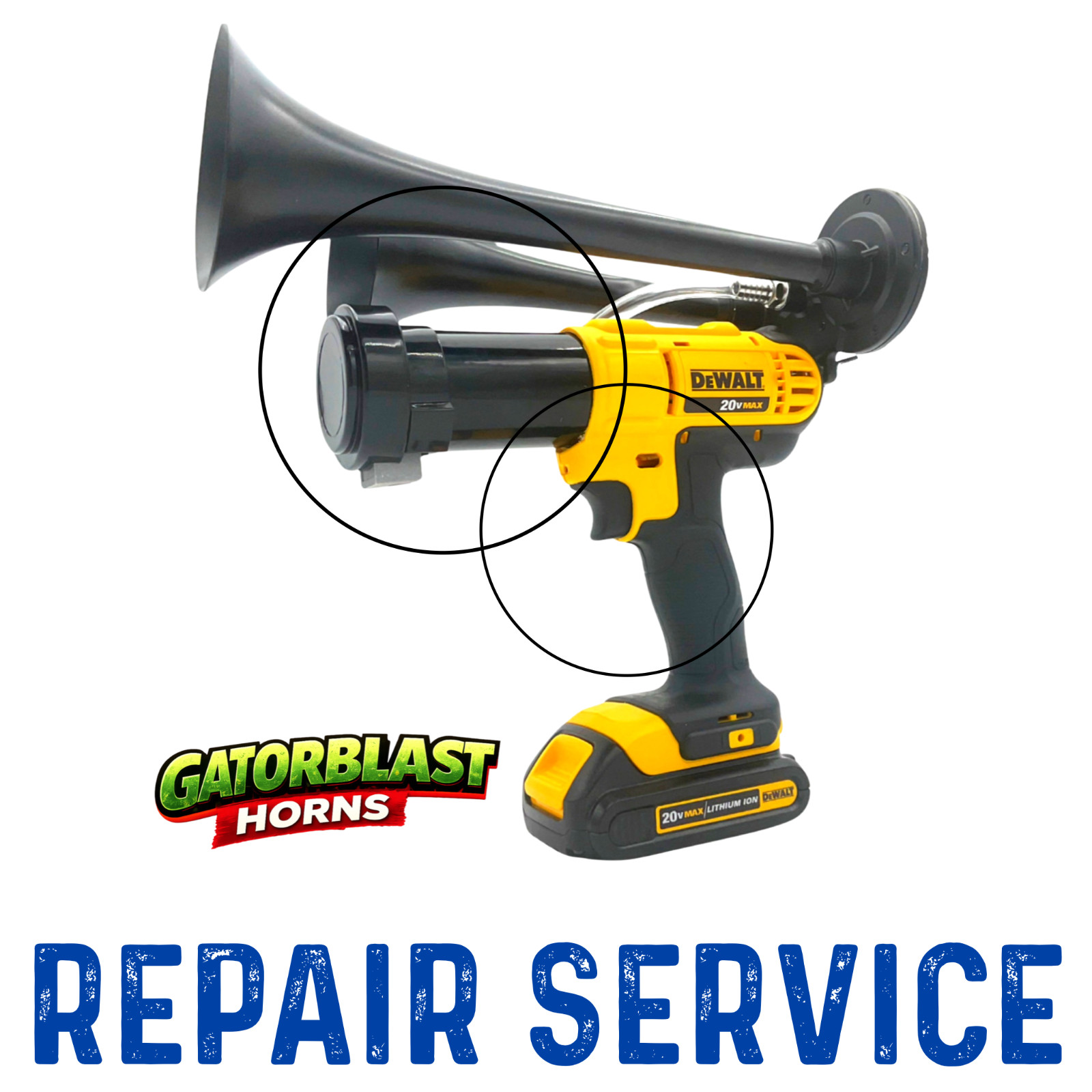 GatorBlast™ Drill Train impact Horn Air Trumpets OUTSIDE WARRANTY REPAIR SERVICE