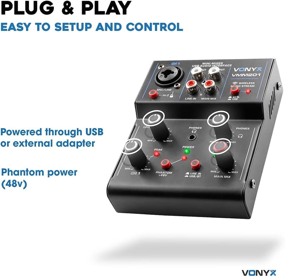 🔥SHIPS TODAY! 🔥Pyle  2-Channel Wireless BT Mini Audio Mixer DJ Mixer Interface