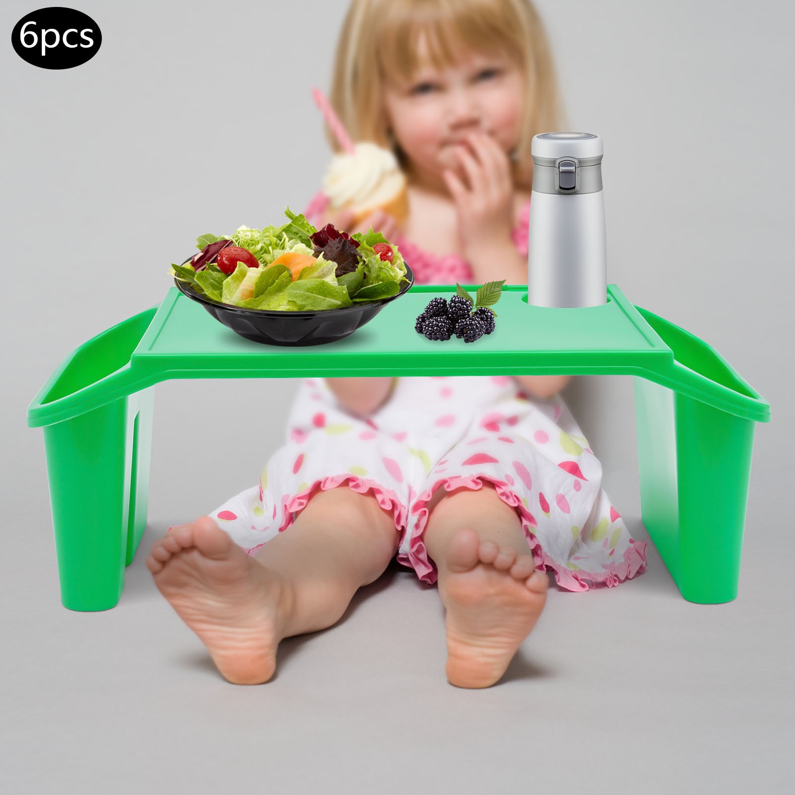6 Pcs Kids Lap Desk Rectangular Desk Tray for Writing Eating Game Classroom USA