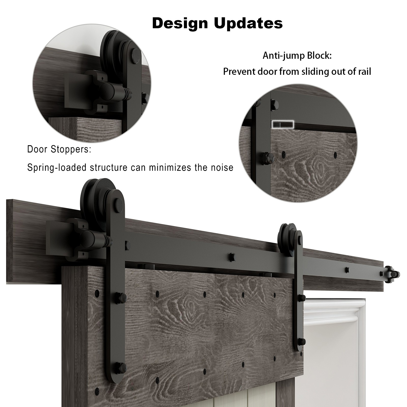 4-16FT Sliding Barn Door Hardware Kit Track Roller Kit Double Door (L Shape)