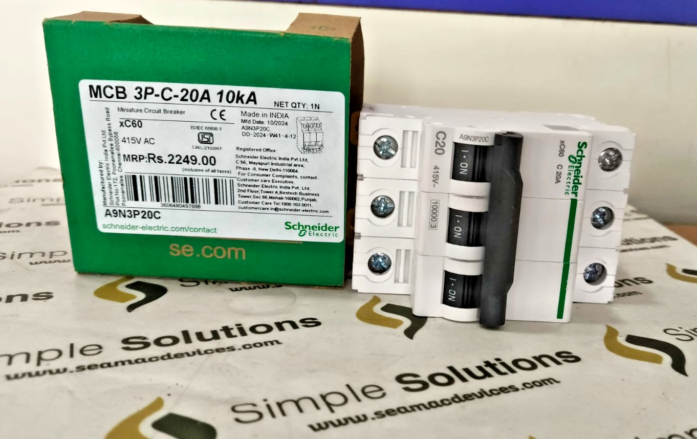 3PCS LOT-Schneider A9N3P20C MCB 20A TP C-Curve ACTI9 10kA A9N3P20CGN -NEW
