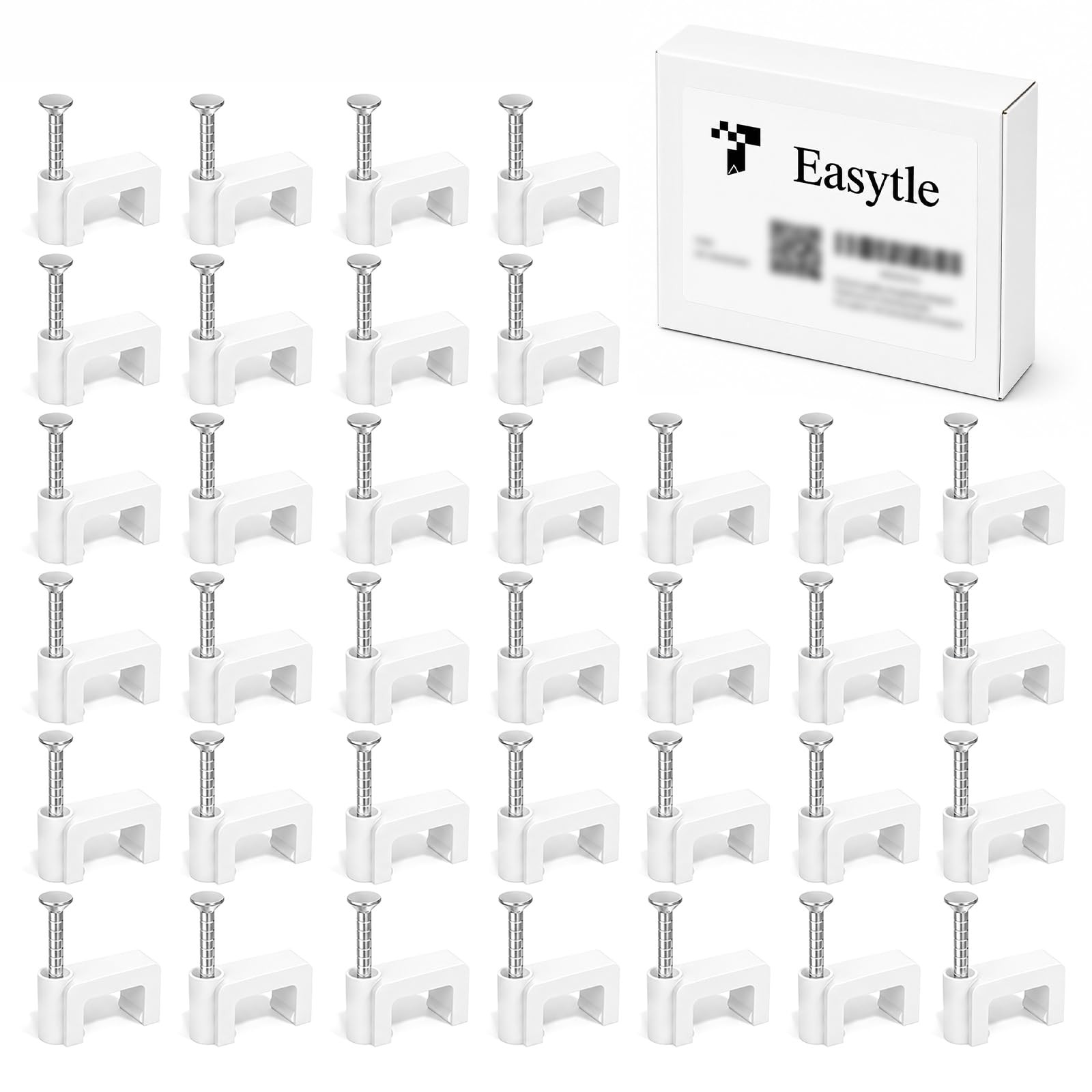 100 PCS Nail in Cable Clips 8mm Flat Ethernet Wire Tacks Cat6 Cat5 Cord Holders
