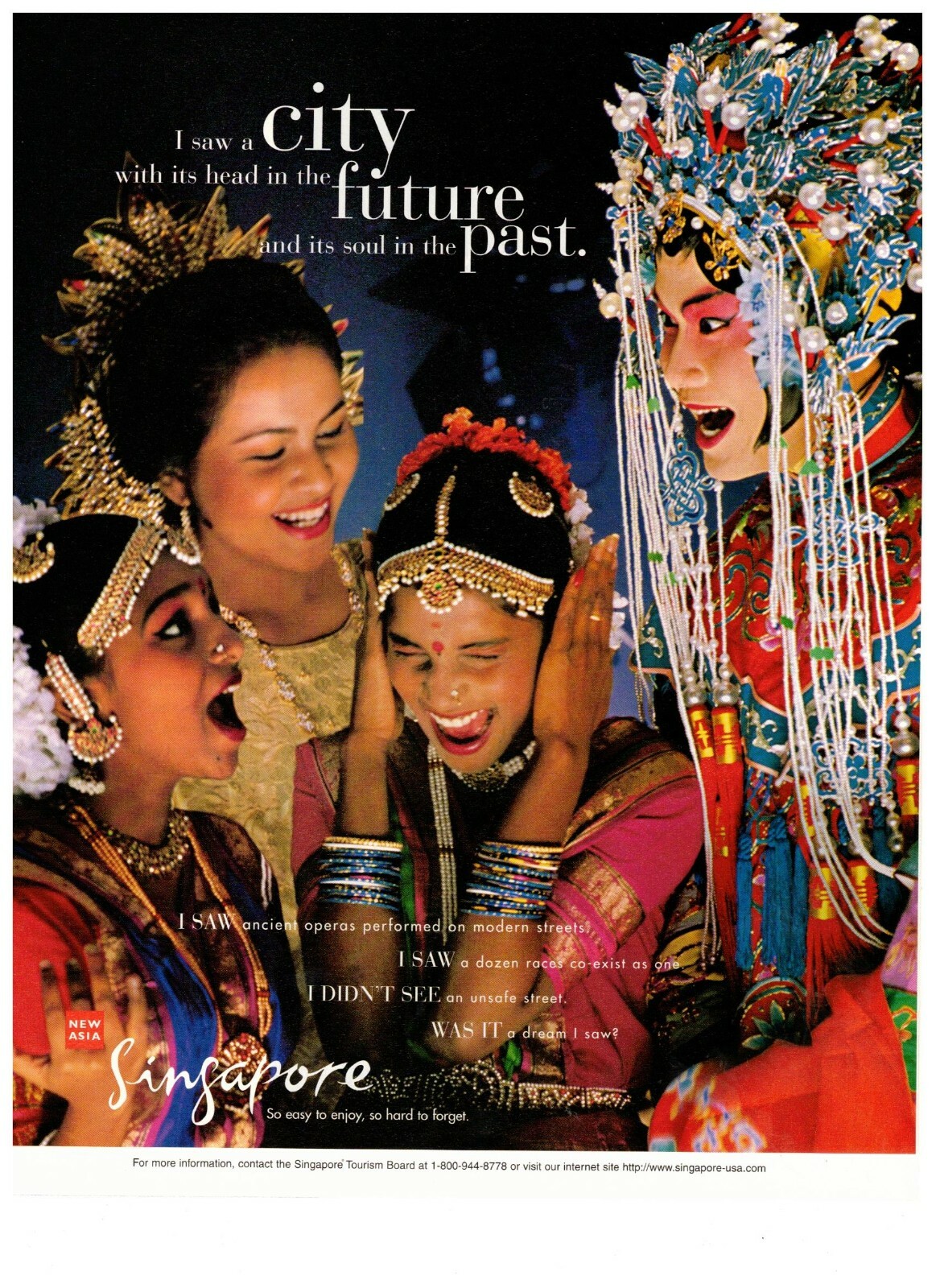 1997 Singapore City Future Past Festival Tourism Vintage Print Advertisement