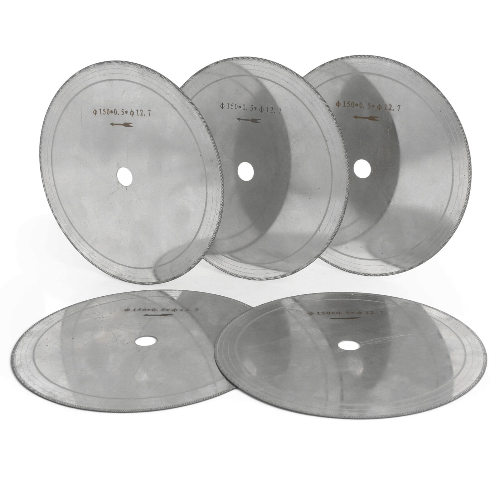 5Pcs 6" inch 150mm Diamond Lapidary Saws Blade Gemstone Thin Trim Saw Arbor 1/2