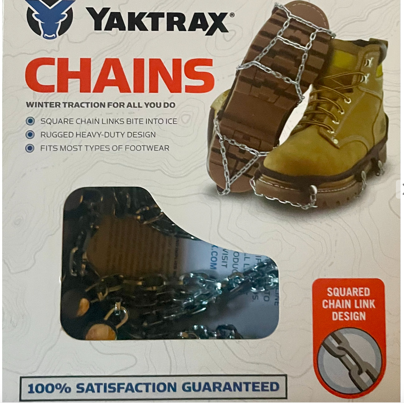 YAKTRAK Chains Winter Traction for and Snow Ice Fishing Boots Small or Medium