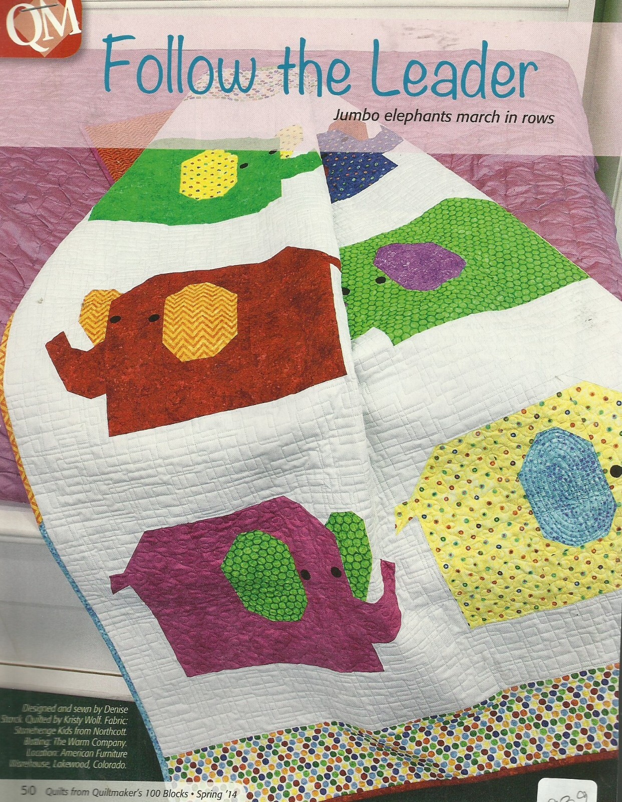 A0409  FOLLOW THE LEADER CHILD'S QUILT PATTERN/INSTRUCTIONS