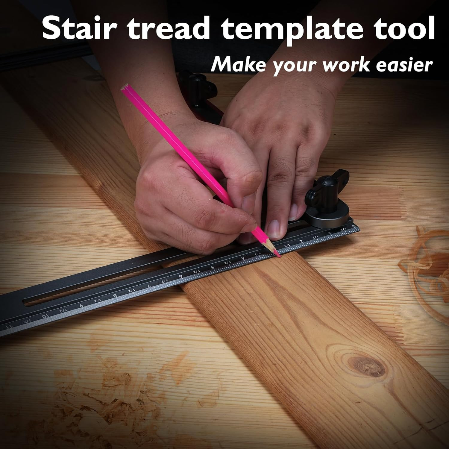 Stair Tread Template Tool – Adjustable Stair Measuring Tool for Treads and Riser