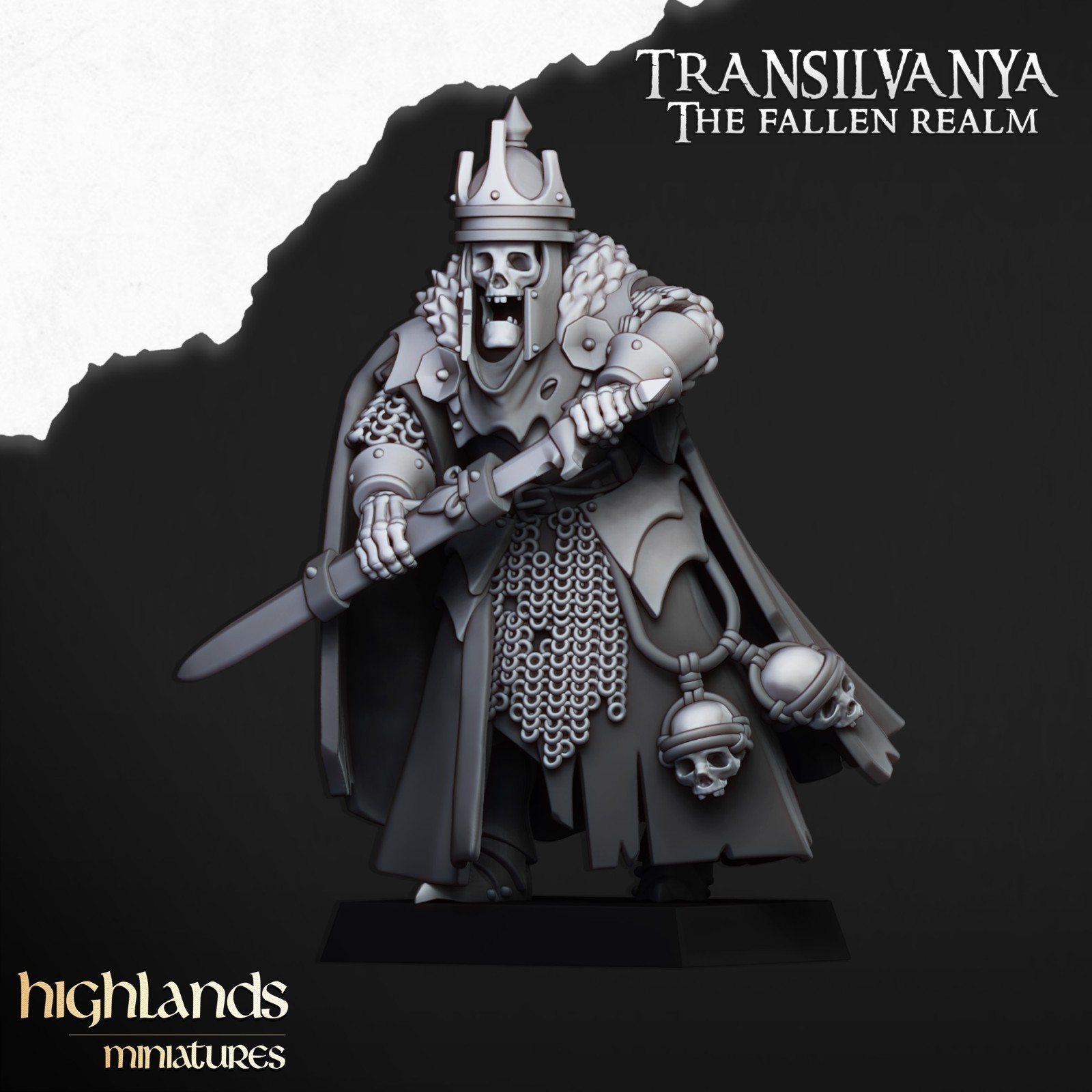 Skeletal Lord  (1) Fantasy Roleplay 32mm Resin miniatures HIG