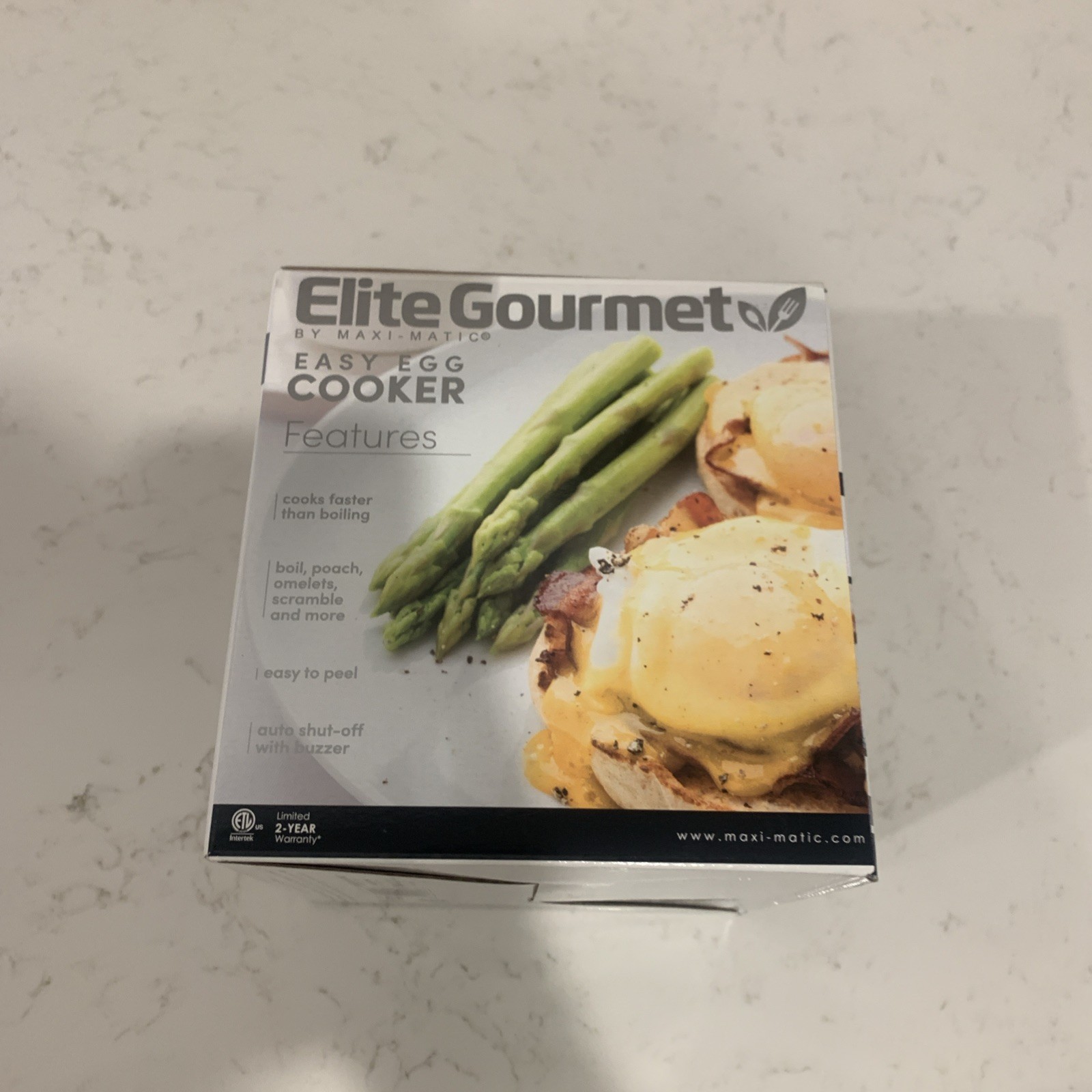 Elite Gourmet Easy Electric 7 Egg Capacity Soft, Medium, Grey Blue