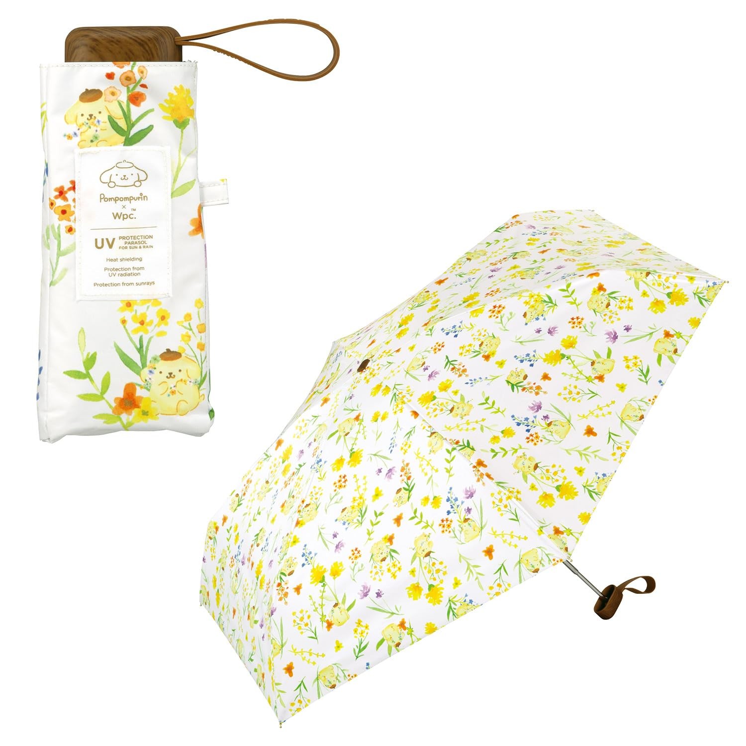 Wpc Pompompurin Folding Sun Umbrella UV 100% UPF50+ Rain Japan