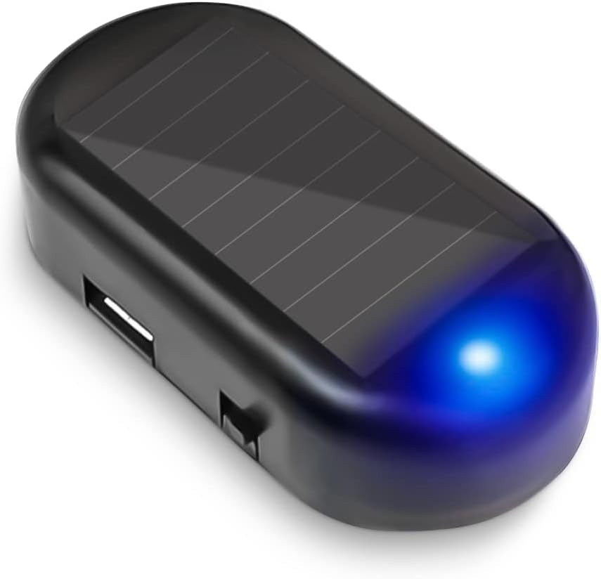 Solar-Powered Anti-Theft LED Light for Enhanced Car Security | Blue
