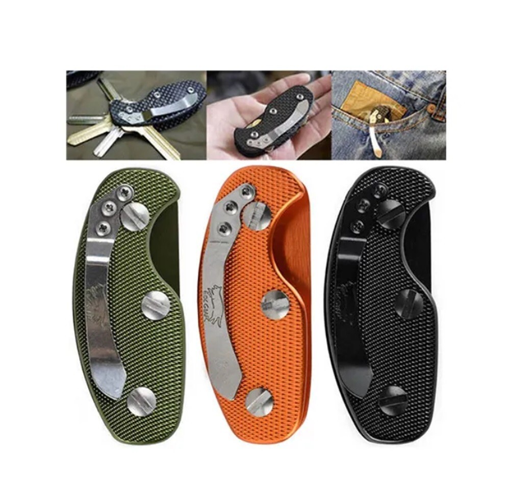 EDC Key Organizer Quickdraw Clip Pocket Keychain Clamp Belt Holder Carabiner Hoo
