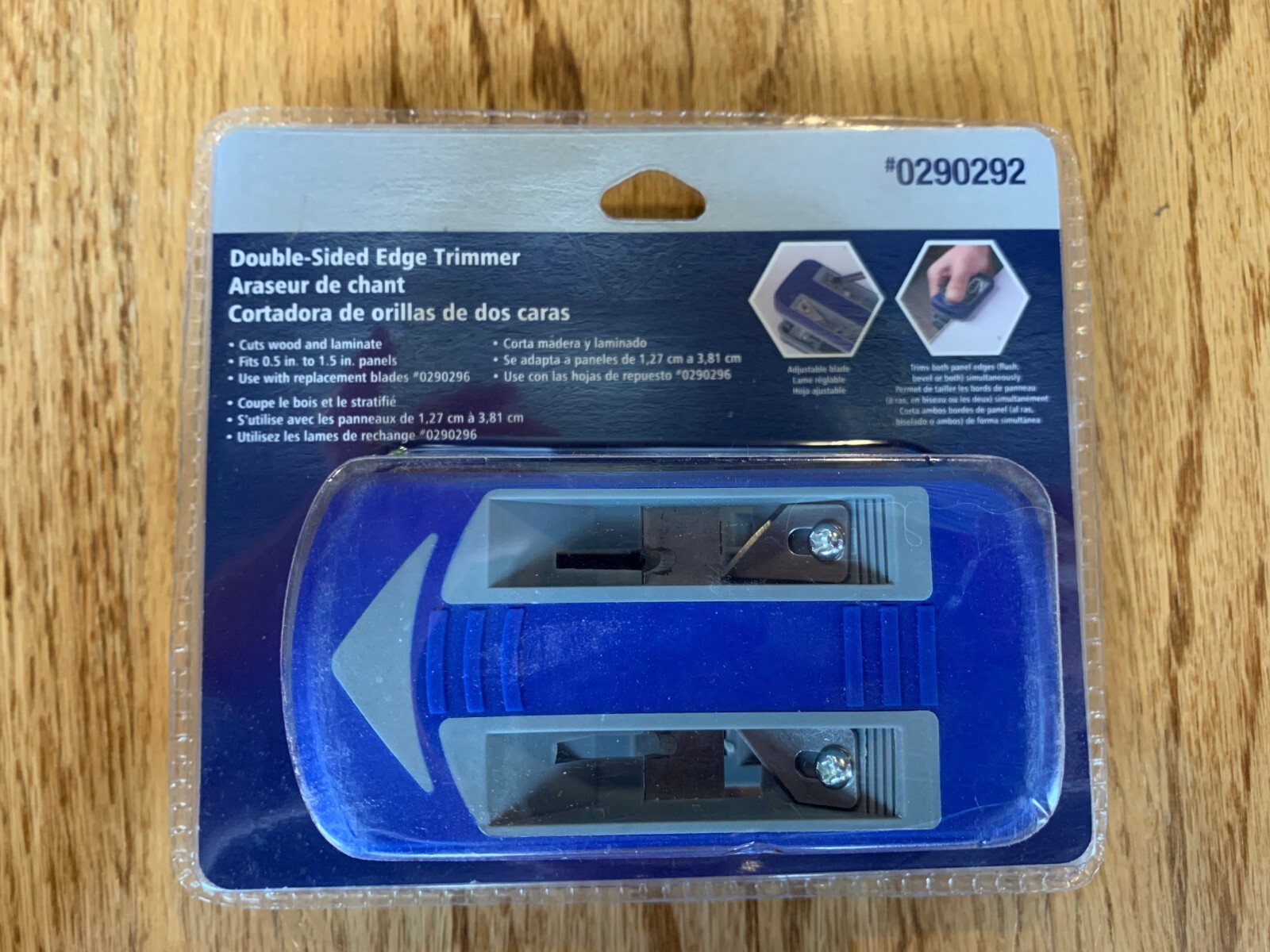 DOUBLE-SIDED EDGE TRIMMER cuts wood/laminate .5"-1.5" NEW 0290292 -use w 0290296