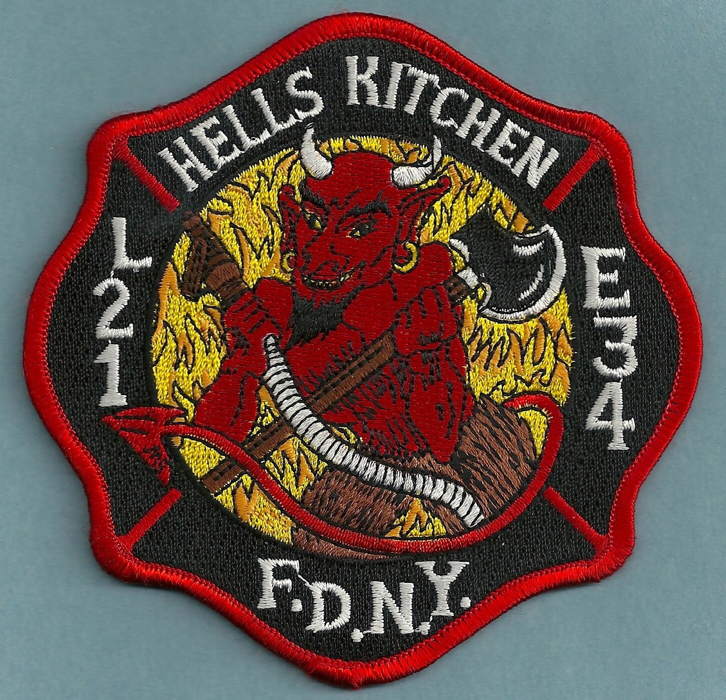 FDNY FIRE DEPARTMENT NEW YORK ENGINE 34 LADDER 21 COMPANY PATCH HELL'S KITCHEN
