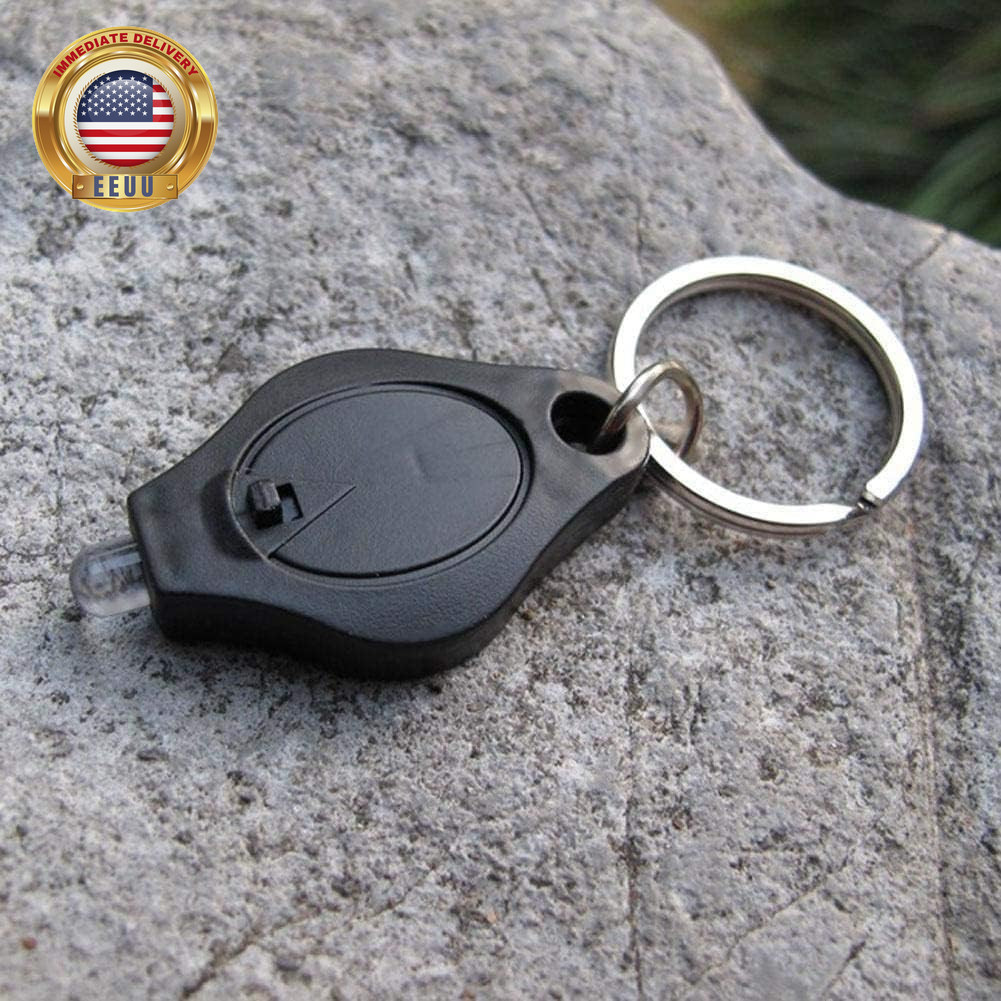 Black Mini Flashlight Keychain Keychain Lightweight Mobile Black Durable and Att
